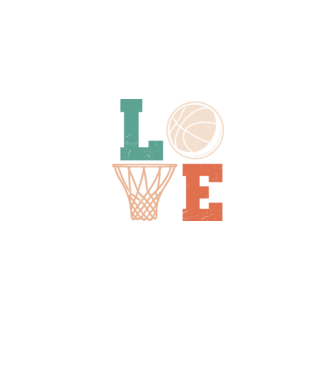 LOVE basketball model albastru jeanși pe tricou