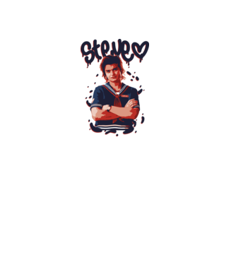 steve stranger things model gri pe tricou