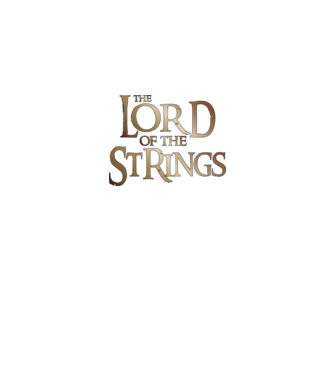 Lord of the Strings model negru pe tricou