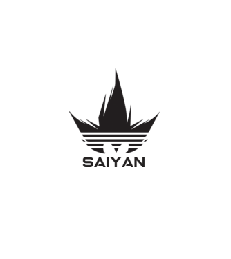 saiyan logo model alb pe tricou