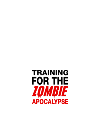 training for the zombie apocalypse model roz deschis pe tricou