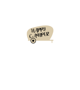 Happy camper text model negru pe tricou