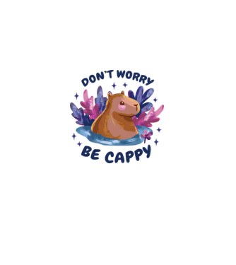 Don't worry be Cappy - capibară model roz deschis pe tricou