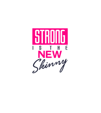 Strong is the new skinny model alb pe tricou