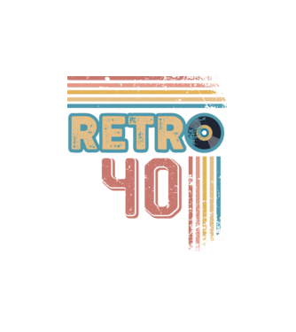 Retro 40 Birthday model alb pe tricou