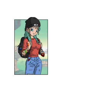 dragon ball bulma model negru pe tricou