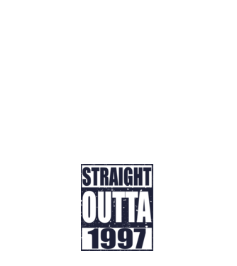 Straight Outta - 1997 model alb pe tricou