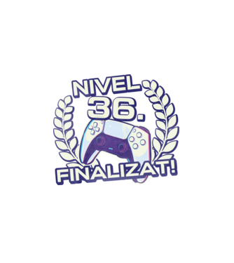 Nivel 36 finalizat! model alb pe tricou
