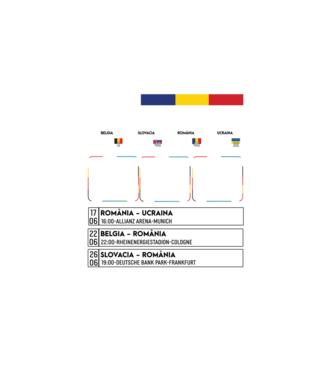 Fotbal Calendar Euro 2024 model alb pe tricou