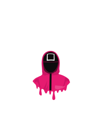 squid game square model negru pe tricou