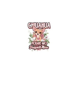 chihuahua : picioare mici dragoste mare model alb pe tricou