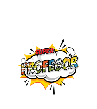 Super Profesor model alb pe tricou