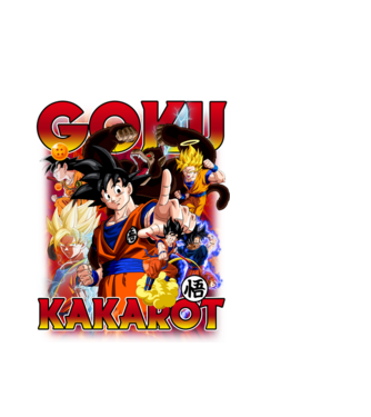 goku dragonball model alb pe tricou
