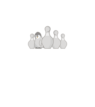 Bowling pinguin model alb pe tricou