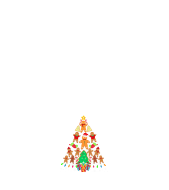 Cookie christmas tree model negru pe tricou