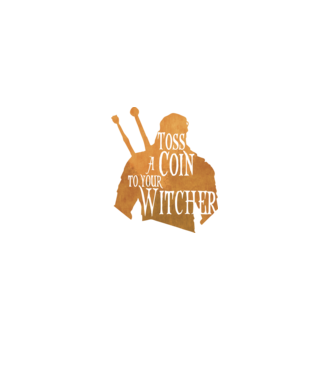 Toss a Coin to your Witcher model negru pe tricou