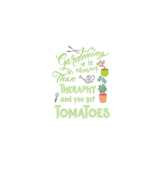 Gardening is cheaper than theraphy model negru pe tricou
