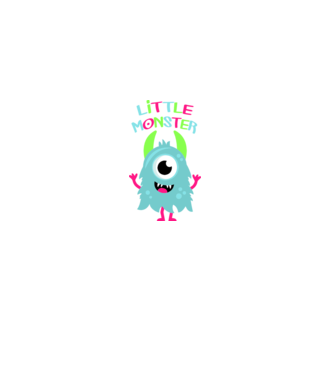 Little monster model alb pe tricou