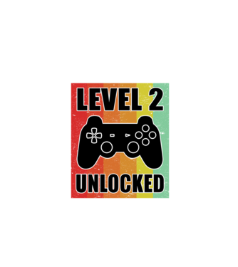 level 2 unlocked retro gamer model negru pe tricou