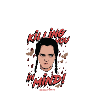 WEDNESDAY Killing You in my mind model alb pe tricou