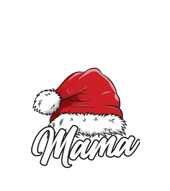 mama Santa Hat model negru pe tricou