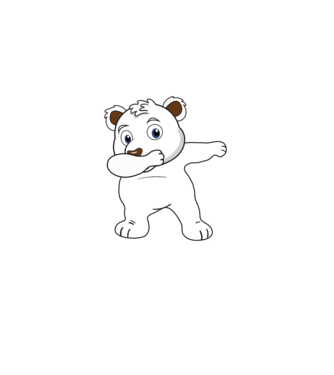 Urs polar DAB model gri pe tricou