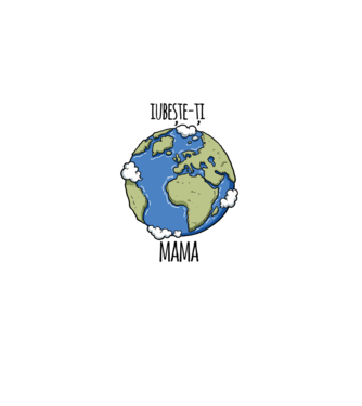 iubește-ți mama model negru pe tricou