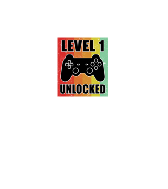 level 1 unlocked retro gamer model turcoaz pe tricou