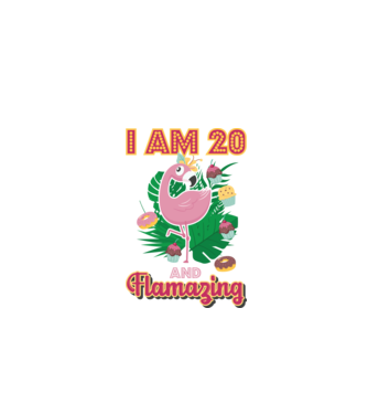 FLAMAZING Birthday 20 Years old model alb pe tricou