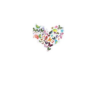 Butterfly Heart model alb/roșu pe tricou