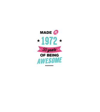 MADE in 1972 model alb pe tricou