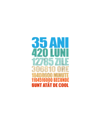 De 35 ani - luni - zile - ore - minute - secunde - sunt atât de cool model negru pe tricou