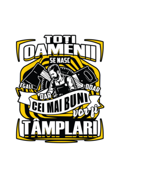 Toți oamenii tâmplari model negru pe tricou
