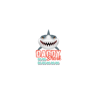 Daddy shark model alb pe tricou