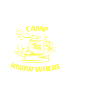 camp nowhere 85 stranger things model alb pe tricou