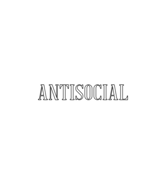 Antisocial model alb pe tricou