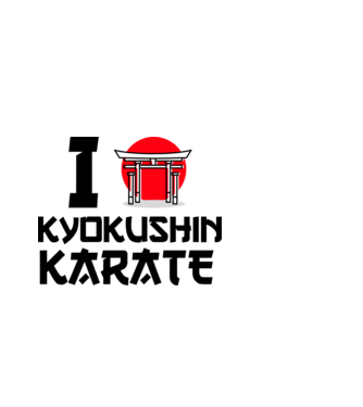 I love Kyokushin Karate model negru pe tricou