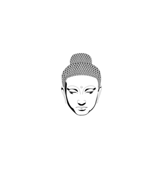 buddhas head model gri pe tricou