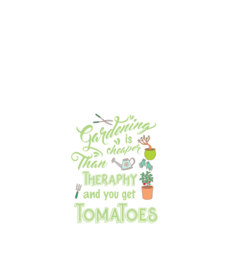 Gardening is cheaper than theraphy model negru pe tricou