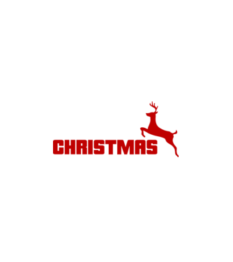 Christmas logo model alb pe tricou
