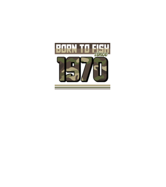 Born to fish since 1970 model negru pe tricou