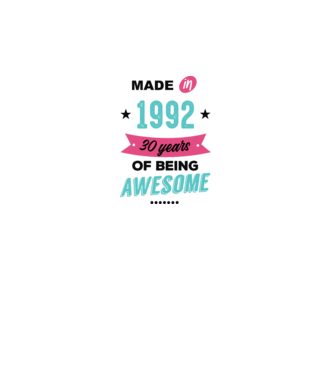 MADE in 1992 model alb pe tricou