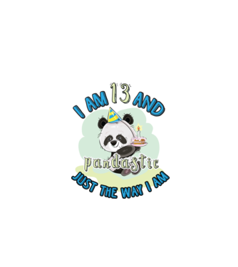 PANDASTIC 13 model alb pe tricou
