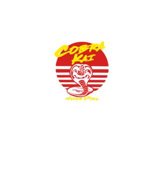 cobra kai sunset logo model negru pe tricou