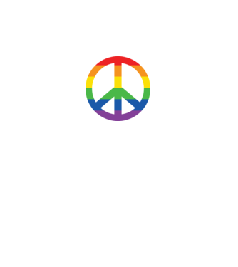 Peace pride model alb pe tricou
