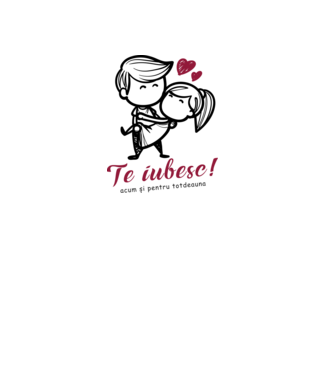 te iubesc! model alb pe tricou