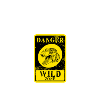 Danger wild zone model negru pe tricou