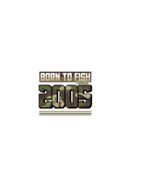 Born to fish since 2005 model negru pe tricou