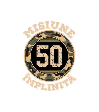 Misiune împlinită 50 model negru pe tricou