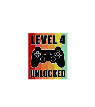 level 4 unlocked retro gamer model negru pe tricou